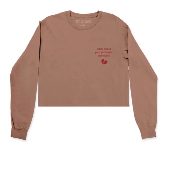 Taylor Swift Tops - Taylor swift red what about your promises long sleeve brand new